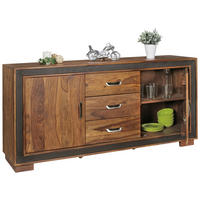 SIDEBOARD  in 160/80/44 cm  - Silberfarben/Sheeshamfarben, Design, Holz/Textil (160/80/44cm) - MID.YOU