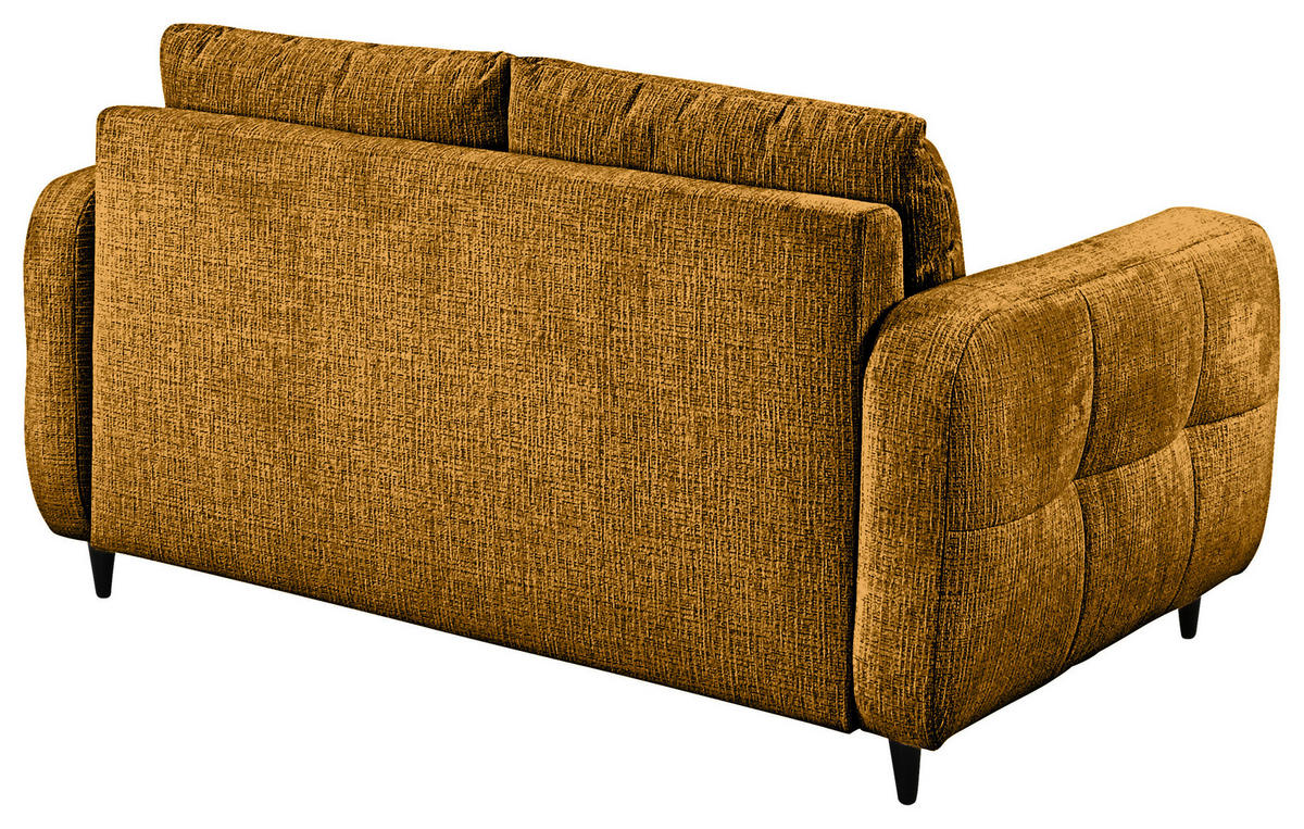 2-SITZER-SOFA Flachgewebe Senfgelb  - Senfgelb/Schwarz, MODERN, Holz/Textil (167/88/101cm) - Lomoco