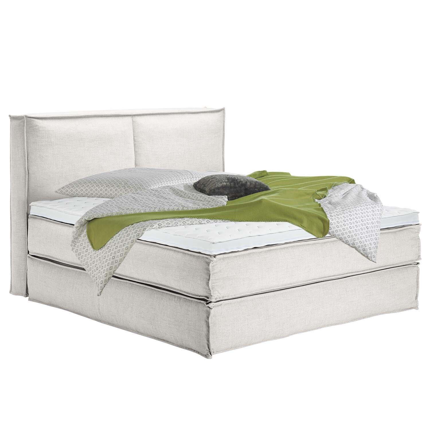 BOXSPRINGBETT 180/200 cm  in Creme  - Creme/Schwarz, Design, Textil (180/200cm) - home24