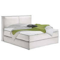 BOXSPRINGBETT 180/200 cm  in Creme  - Creme/Schwarz, Design, Textil (180/200cm) - home24