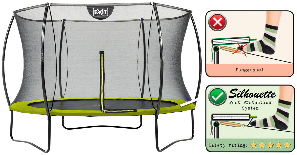 TRAMPOLIN SILHOUETTE  - Grün, KONVENTIONELL (305cm) - EXIT Toys