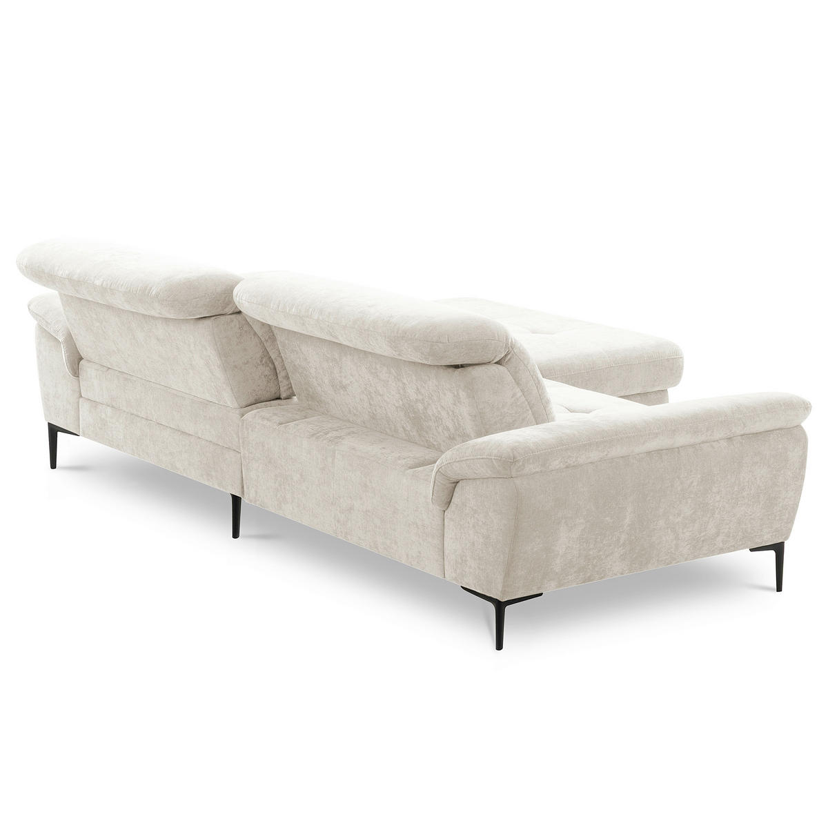 ECKSOFA  Webstoff Creme  - Creme/Schwarz, Design, Textil/Metall (268/195cm) - Livetastic