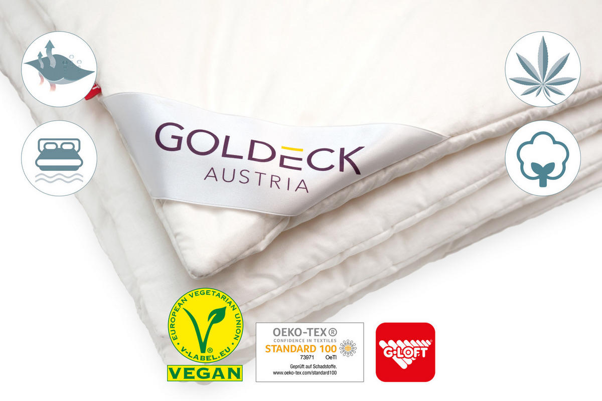 HANF-GANZJAHRESDECKE 200/200 cm Hanf Aktiv  - Champagner, Basics, Naturmaterialien/Textil (200/200cm) - Goldeck Austria