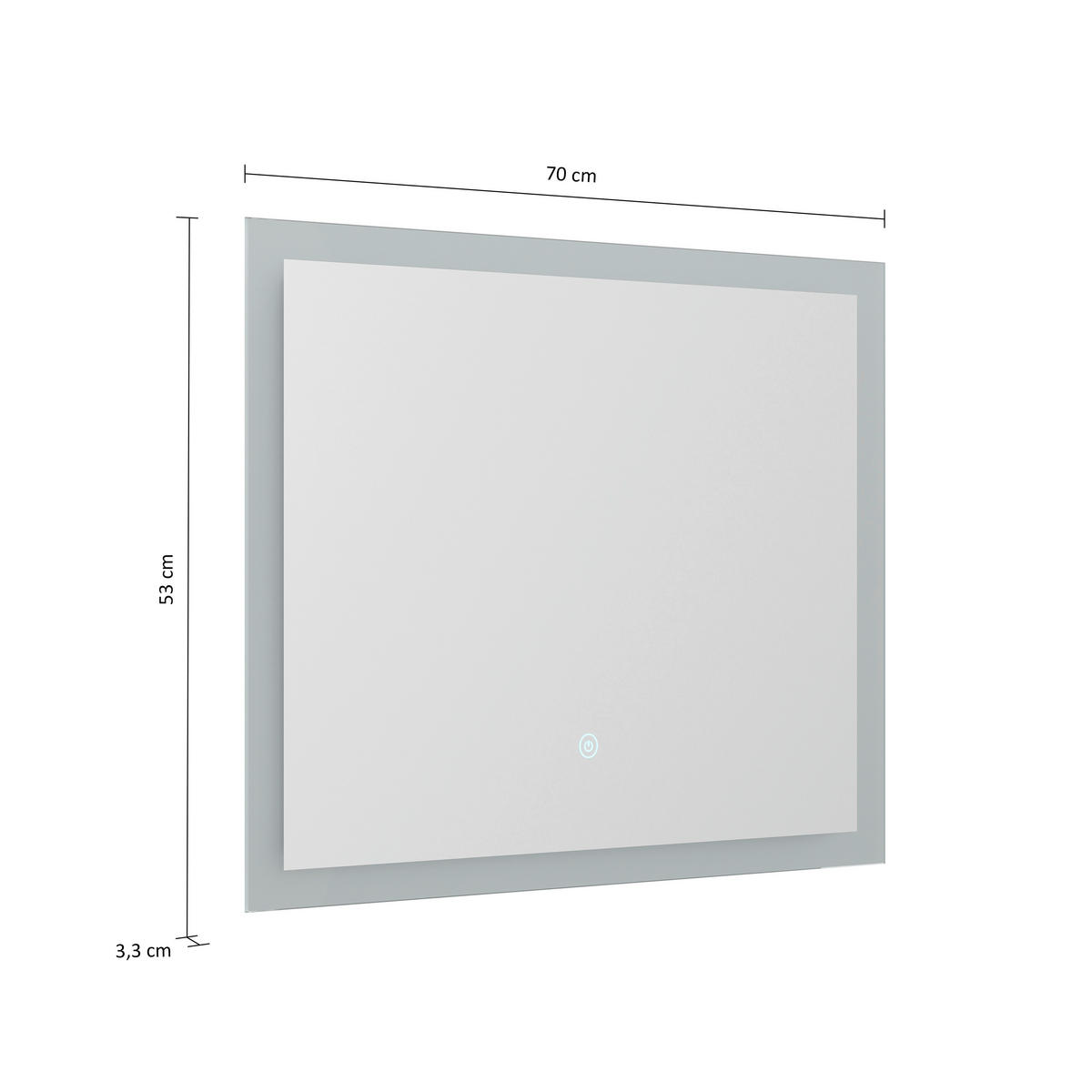 BADEZIMMERSPIEGEL 70/53/3,2 cm  - MODERN, Glas (70/53/3,2cm) - MID.YOU