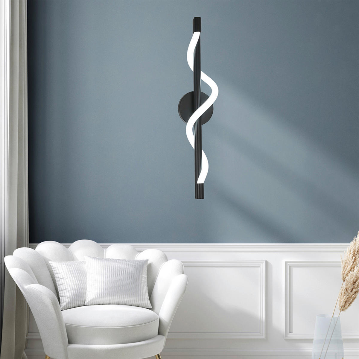 LED-WANDLEUCHTE Meleca  14.5/60/12 cm  - Schwarz, Design, Metall (14.5/60/12cm)