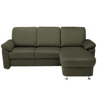 ECKSOFA  in Webstoff Grün  220/163 cm  - Chromfarben/Grün, KONVENTIONELL, Textil/Metall (220/163cm) - Beldomo System