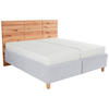 POLSTERBETT 180/200 cm  in Silberfarben, Buchefarben  - Weiss/Buchefarben, Design, Holz/Textil (180/200cm) - Valnatura