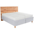 POLSTERBETT Matratze, Lattenrost, Bettkasten Silberfarben, Buchefarben 180/200 cm  - Buchefarben/Silberfarben, Design, Holz/Textil (180/200cm) - Valnatura