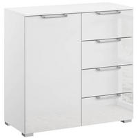 SIDEBOARD  in 80/81/42 cm  - Klar/Silberfarben, Design, Glas/Holzwerkstoff (80/81/42cm) - Novel