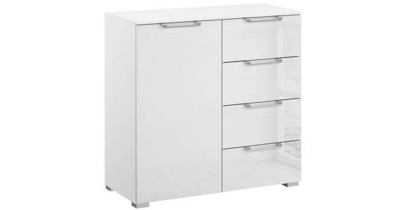 SIDEBOARD in 80/81/42 cm - Klar/Silberfarben, Design, Glas/Holzwerkstoff (80/81/42cm) - Novel