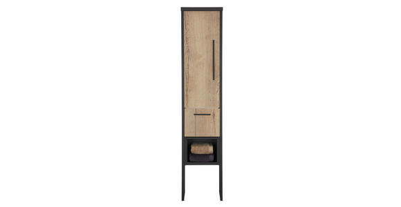 SEITENSCHRANK 30/128/30 cm - Schwarz, Design, Holzwerkstoff/Metall (30/128/30cm) - Dieter Knoll