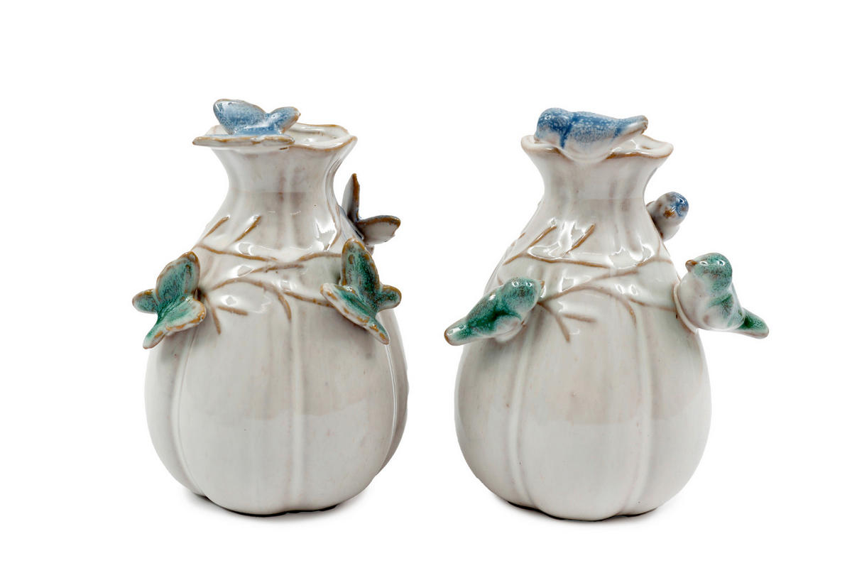 DEKORAČNÍ VÁZA, keramika,  - bílá, Basics, keramika (12/11.5/12cm)