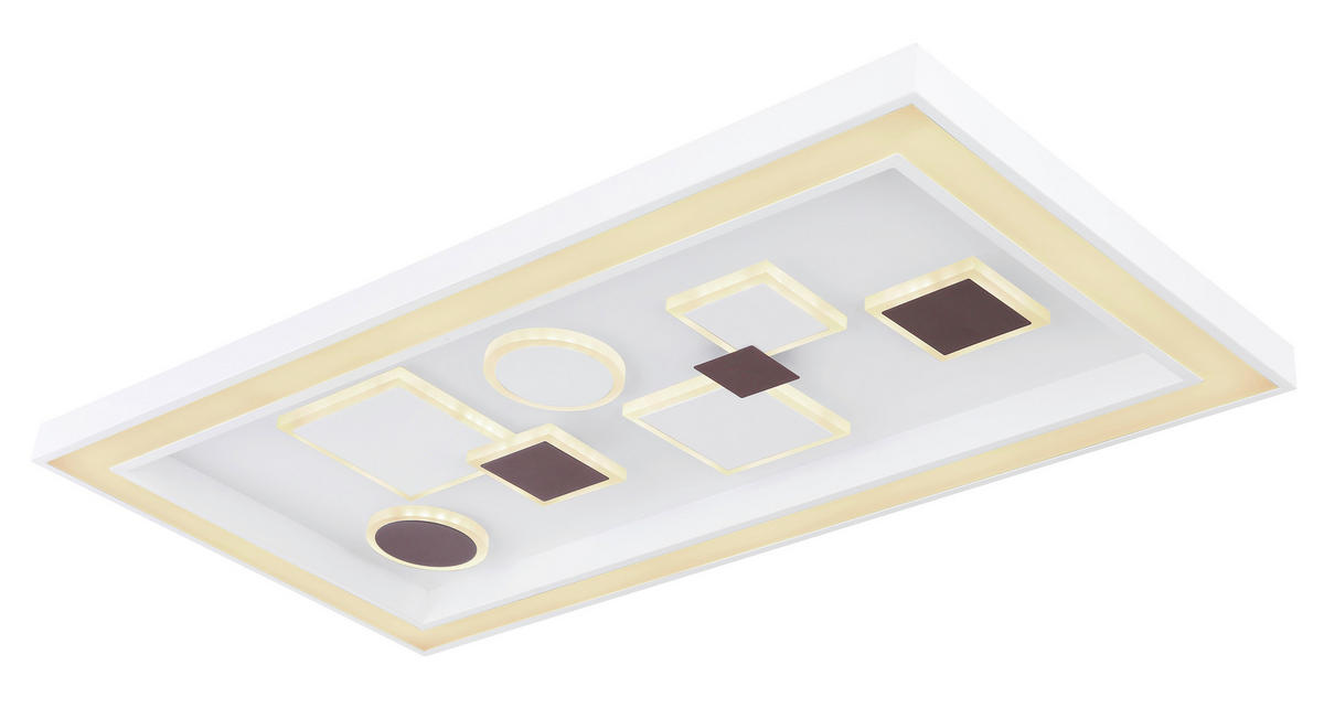 LED-DECKENLEUCHTE 55 W    80/40/7 cm  - Weiss/Opal, Design, Kunststoff/Metall (80/40/7cm) - Globo