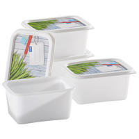 Gefrierdose 4-TLG 4-teilig  - Weiss, Basics, Kunststoff (15,7/11,8/13,2cm) - Rotho