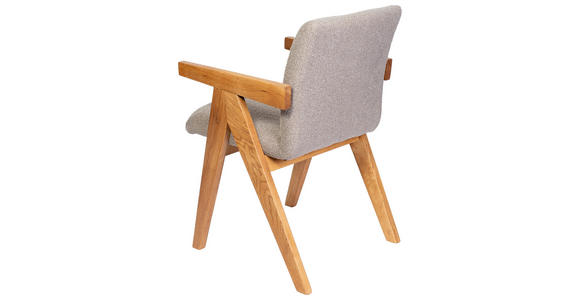 ARMLEHNSTUHL in Holz, Textil Grau  - Eichefarben/Grau, KONVENTIONELL, Holz/Textil (53,5/83/62cm) - Linea Natura