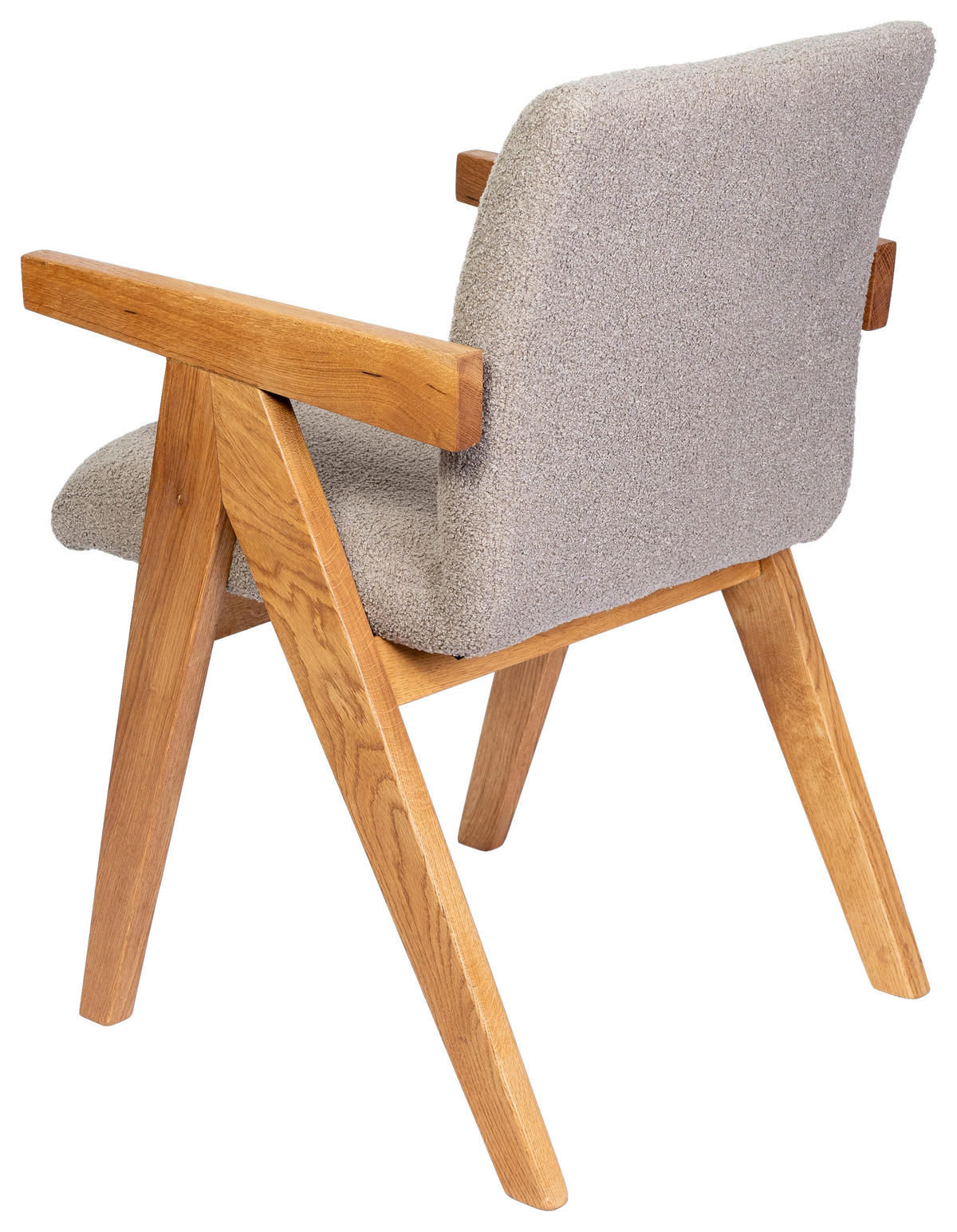 ARMLEHNSTUHL  in Bouclé  - Eichefarben/Grau, KONVENTIONELL, Holz/Textil (53,5/83/62cm) - Linea Natura