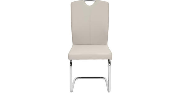 SCHWINGSTUHL in Metall, Textil Chromfarben, Hellgrau - Chromfarben/Hellgrau, Design, Textil/Metall (58,5/99,5/46cm) - Hom`in
