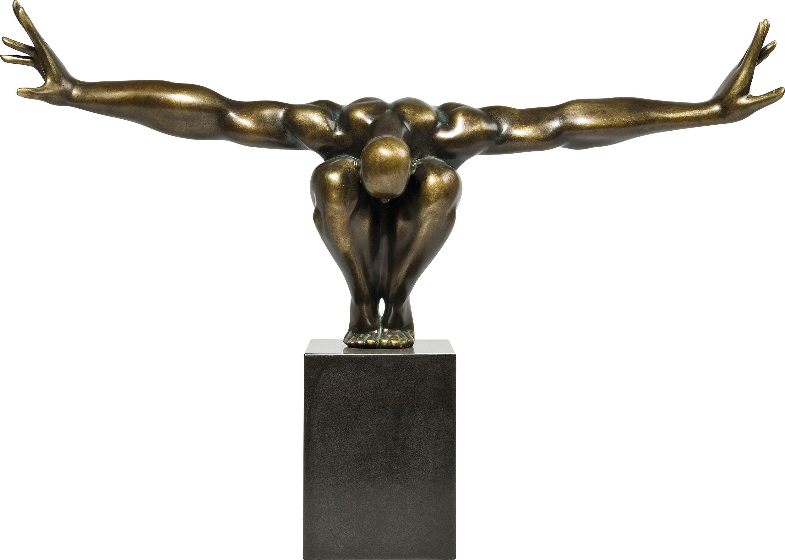 SKULPTUR - Schwarz/Bronzefarben, Design, Kunststoff/Stein (75/52/21cm) - Kare-Design
