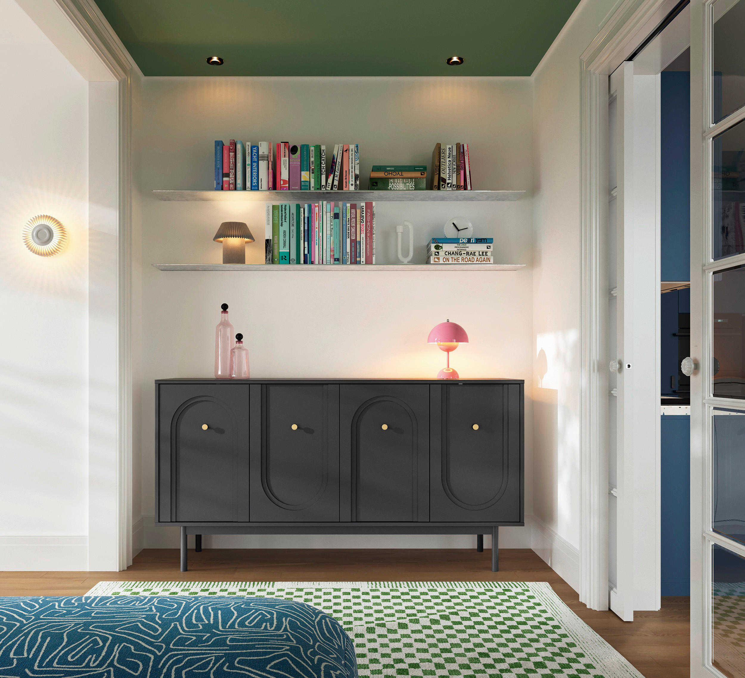 SIDEBOARD Majuro  in 154/82/39 cm  - Kaschmir/Goldfarben, LIFESTYLE, Holzwerkstoff/Metall (154/82/39cm) - MID.YOU