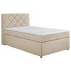 BOXSPRINGBETT 120/200 cm  in Creme  - Creme/Schwarz, KONVENTIONELL, Kunststoff/Textil (120/200cm) - Boxxx