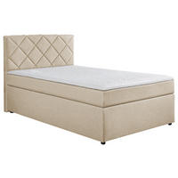 BOXSPRINGBETT 120/200 cm  in Creme  - Creme/Schwarz, KONVENTIONELL, Kunststoff/Textil (120/200cm) - Boxxx