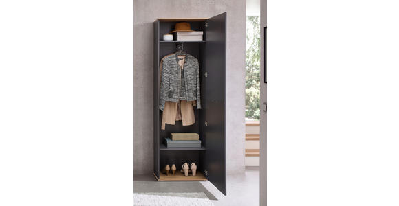 GARDEROBENSCHRANK 60/199/38 cm  - Anthrazit/Eiche Artisan, Design, Holzwerkstoff/Kunststoff (60/199/38cm) - Xora