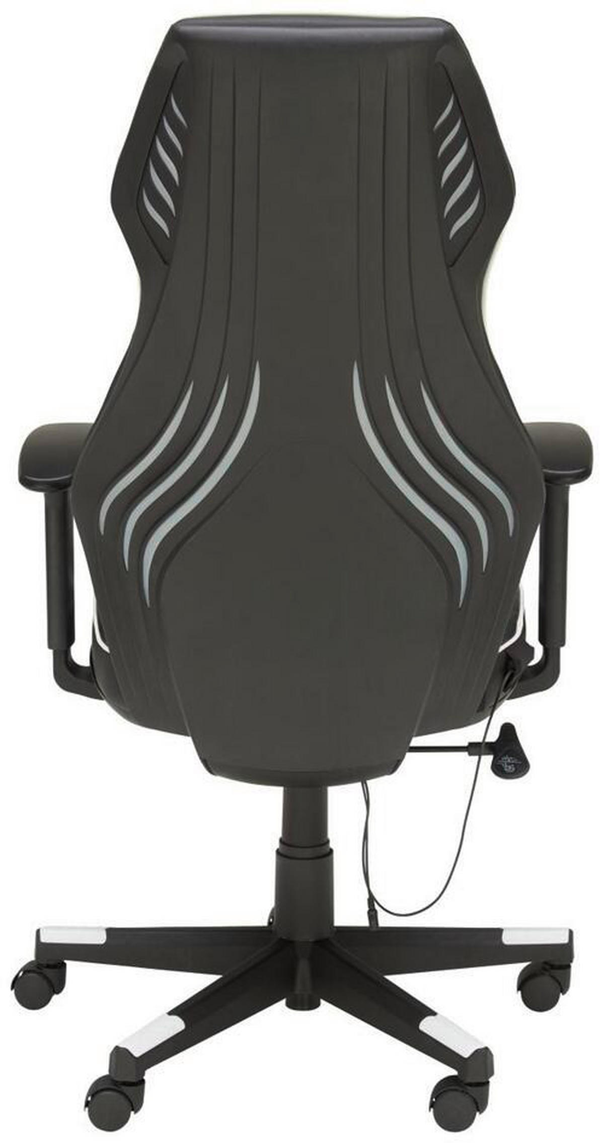 GAMINGSTOL  i läderimitation svart, vit  - vit/svart, Design, trä/textil (68/116-126/63cm) - Novel