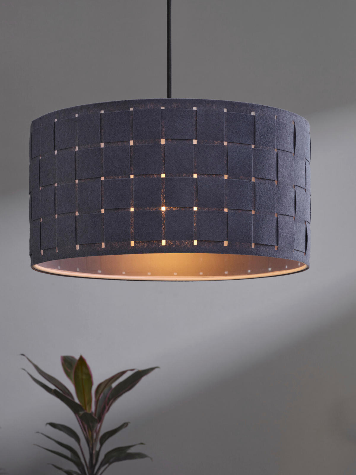 HÄNGELEUCHTE 38 cm  - Dunkelgrau, Basics, Naturmaterialien/Metall (38cm) - Osram