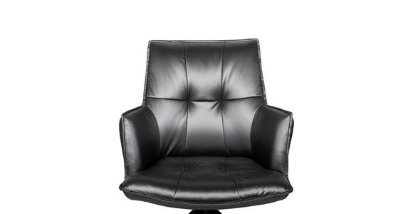 ARMLEHNSTUHL in Eisen Lederlook - Schwarz/Grau, Design, Textil/Metall (59/89,5/63cm) - Novel