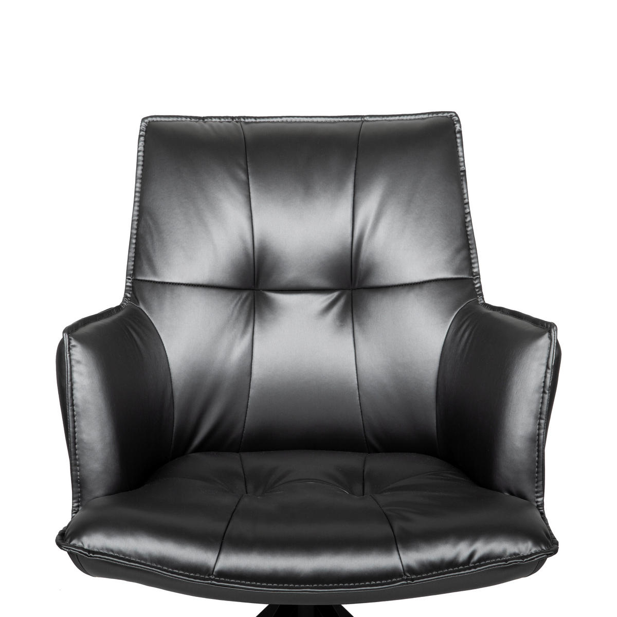 ARMLEHNSTUHL  in Eisen Lederlook  - Schwarz/Grau, Design, Textil/Metall (59/89,5/63cm) - Novel