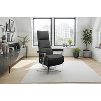 RELAXSESSEL TV VARIO COMFORT E L3 Echtleder Kopfteilverstellung, Rücken echt    - Silberfarben/Schwarz, Basics, Leder/Metall (70/128/85cm) - Sit & More
