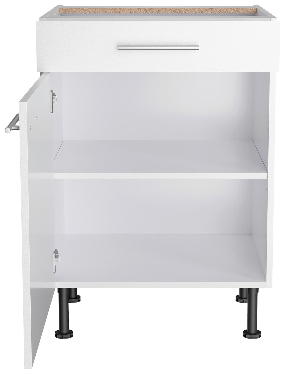ECKKÜCHE 200/270 cm  in Weiß  - Edelstahlfarben/Anthrazit, Basics, Holzwerkstoff/Metall (200/270cm) - Optifit