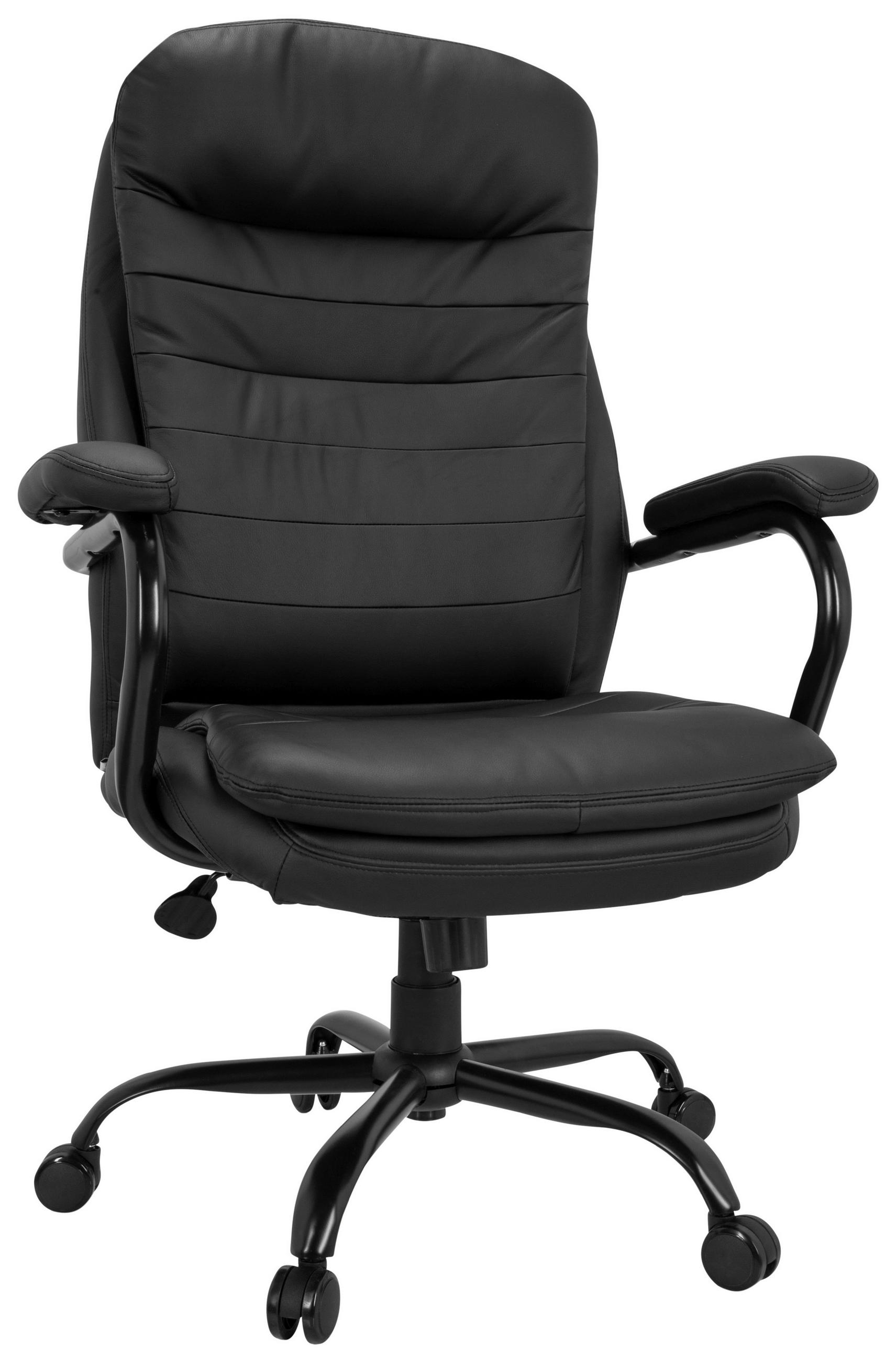 DREHSTUHL Lederlook Schwarz  - Schwarz, Basics, Kunststoff/Textil (78/118/70cm) - MID.YOU