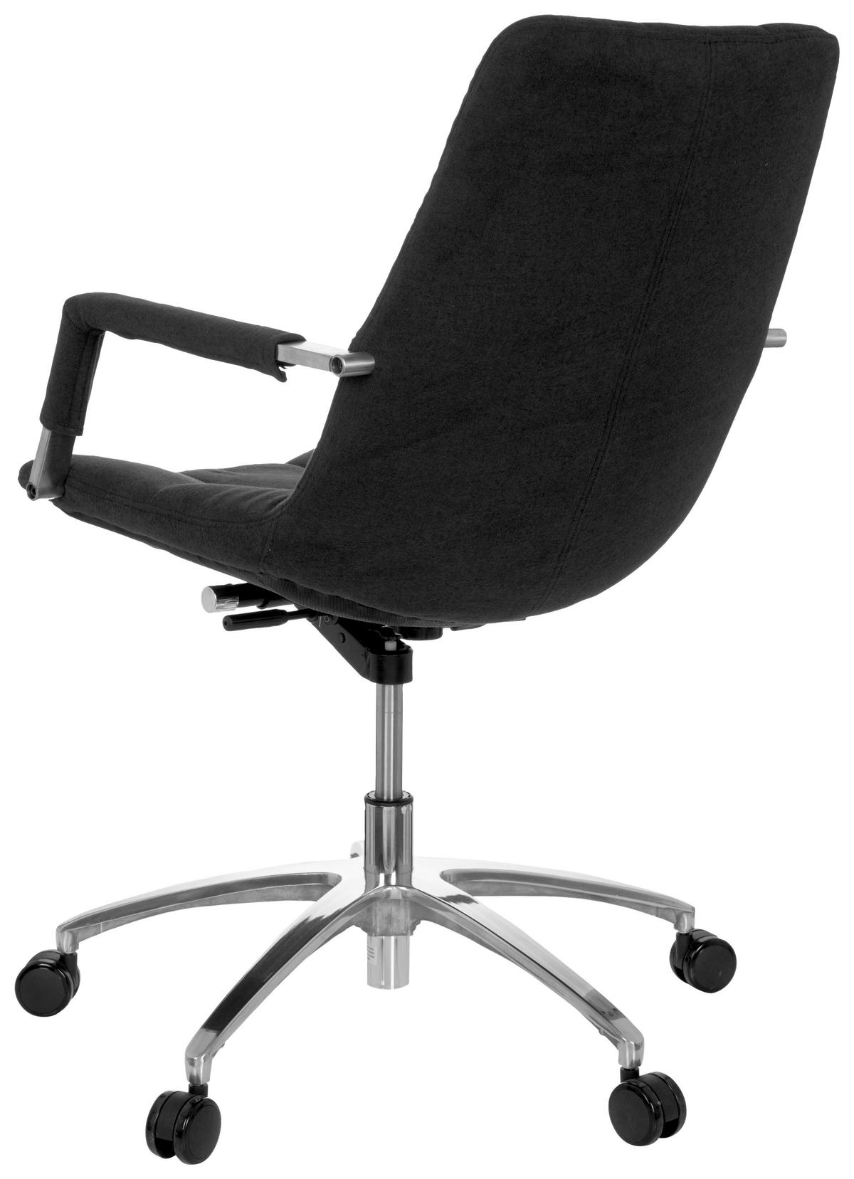 OTOČNÁ ŽIDLE, plochá tkanina, černá, barvy stříbra - černá/barvy stříbra, Moderní, kov/textil (58/102/60cm) - MID.YOU