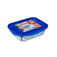 ÉTELTÁROLÓ DOBOZ  1,7 l  - áttetsző/kék, Basics, műanyag/üveg (1,7l) - Pyrex