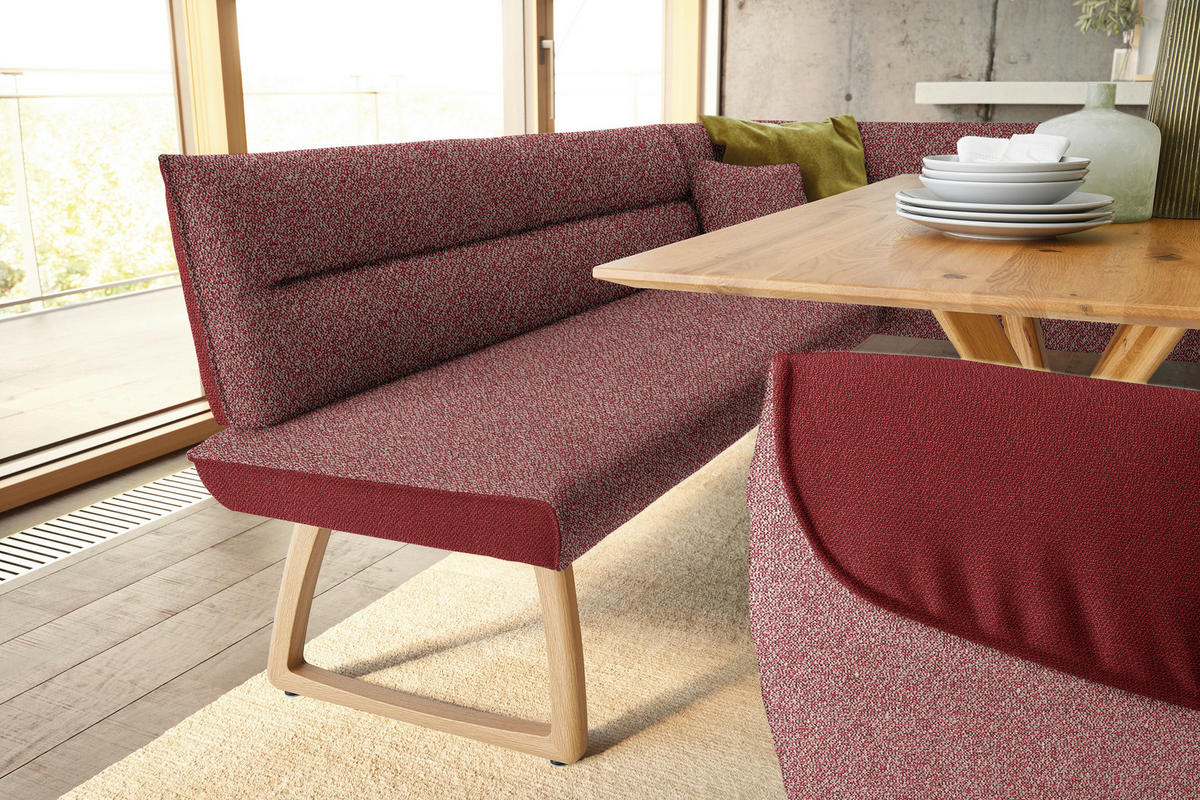 ECKBANK 162/237 cm  in Rot  - Eichefarben/Rot, Design, Holz/Textil (162/237cm) - Koinor