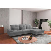 ECKSOFA in Flachgewebe Grau  - Schwarz/Grau, Konventionell, Textil/Metall (279/185cm) - Sit & More