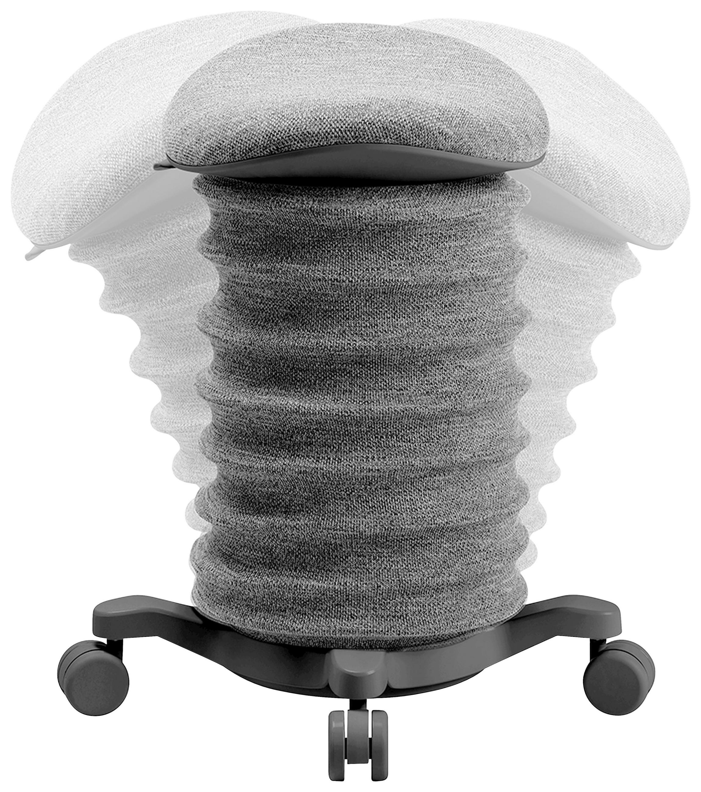 BÜROHOCKER 37,5/58-70/36 cm  - Schieferfarben/Schwarz, Design, Kunststoff/Textil (37,5/58-70/36cm) - Topstar