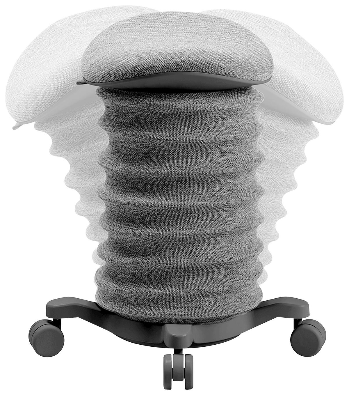 BÜROHOCKER 37,5/58-70/36 cm  - Schieferfarben/Schwarz, Design, Kunststoff/Textil (37,5/58-70/36cm) - Topstar