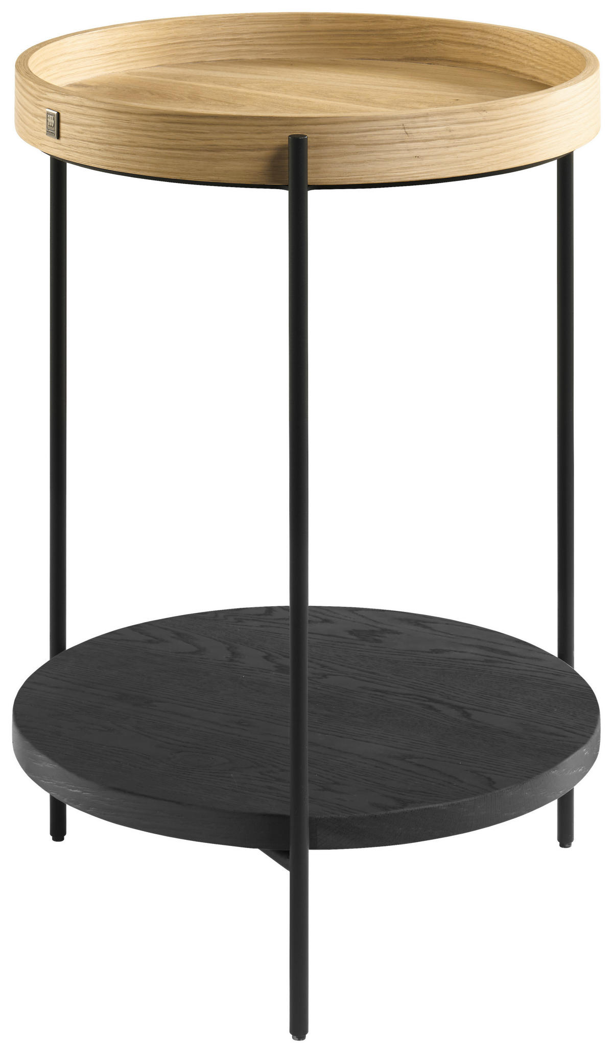 BEISTELLTISCH 43/43/59 cm Eiche, Wildeiche furniert Anthrazit, Schwarz, Eichefarben rund  - Eichefarben/Anthrazit, Design, Holz/Metall (43/43/59cm) - Musterring