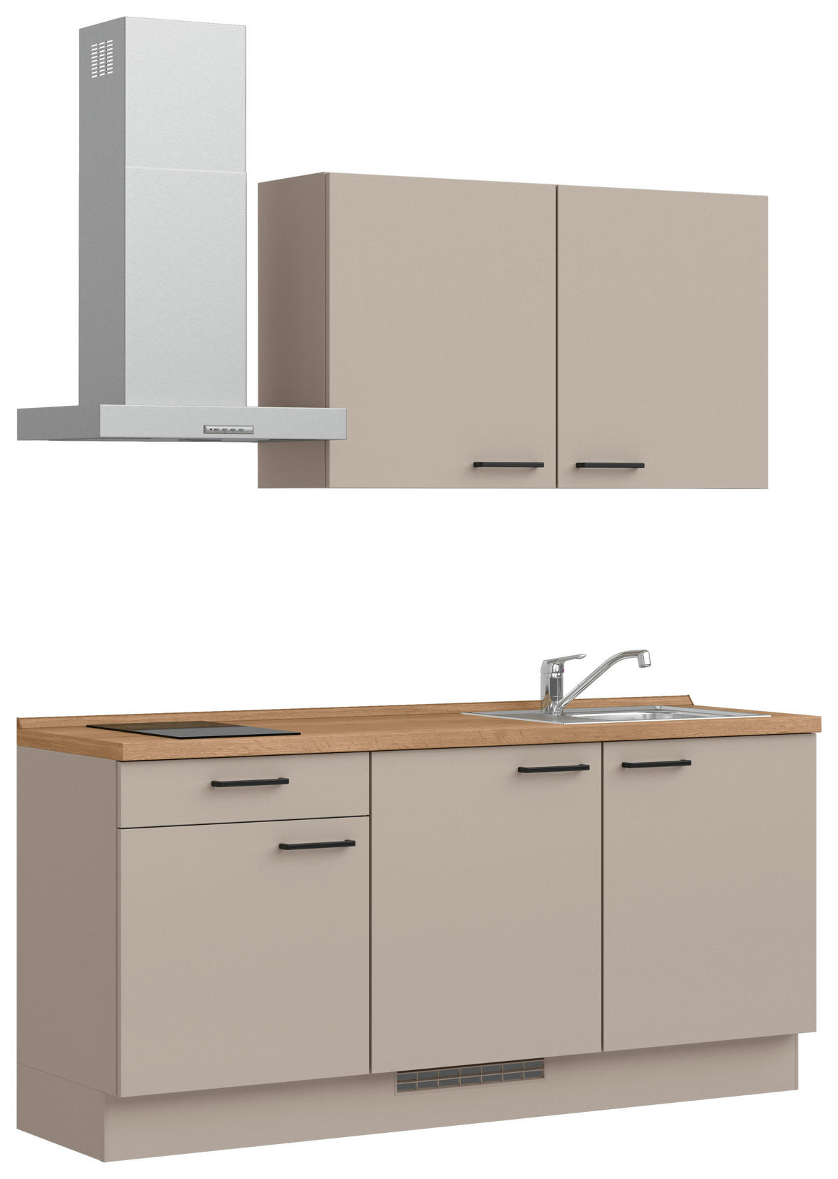 KÜCHENBLOCK Easytouch 180 cm  in Eichefarben, Sandfarben  - Sandfarben/Eichefarben, MODERN, Holzwerkstoff/Metall (180cm) - Nobilia