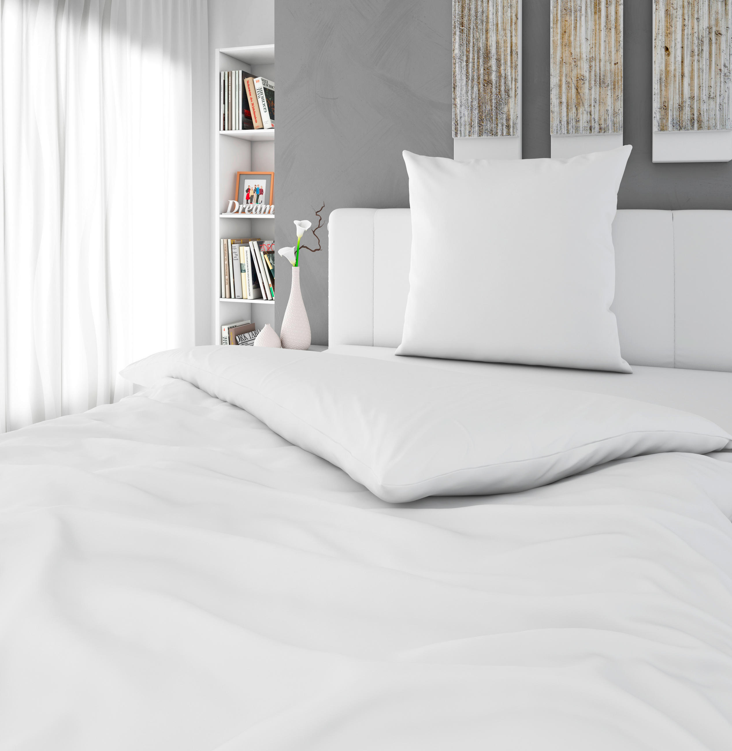 BETTWÄSCHE 135/200 cm Satin  - Weiß, MODERN, Textil (135/200cm) - Novel