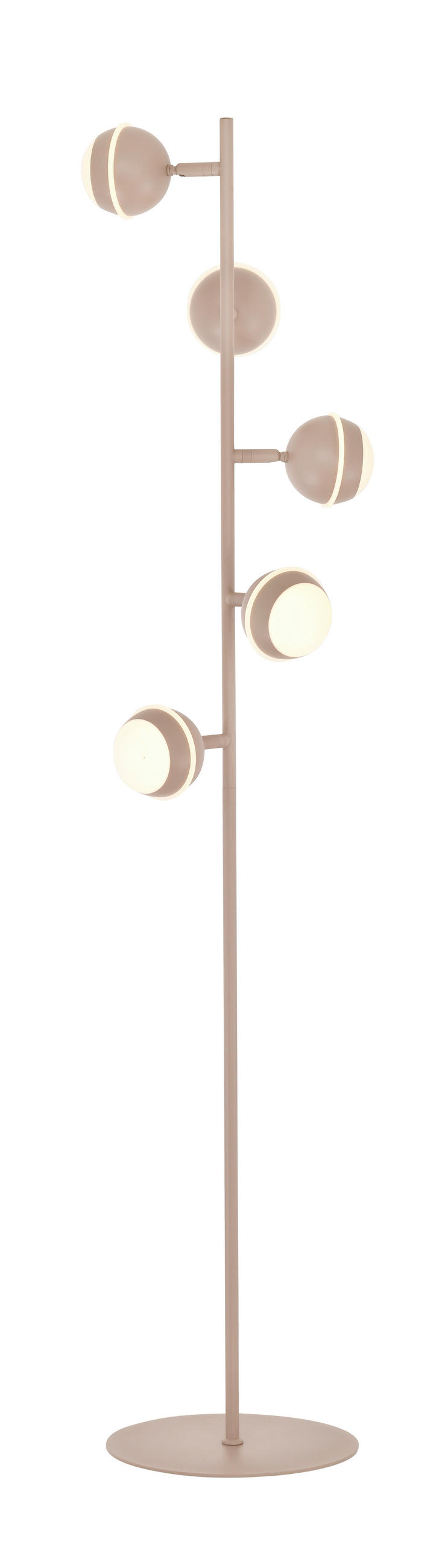LED-STEHLEUCHTE Biarritz 25/140/25 cm  - Sandfarben/Schwarzchrom, Design, Kunststoff/Metall (25/140/25cm)