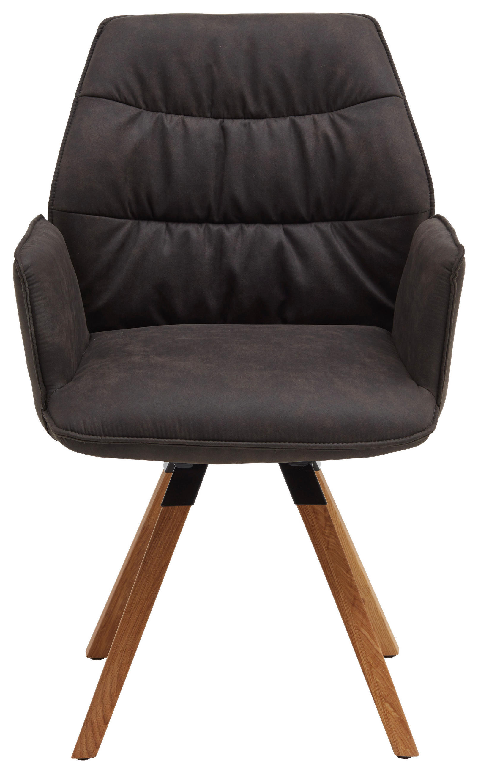 Thumbnail - Valdera Armlehnstuhl, Anthrazit, Eiche, Holz, Textil, Wildeiche, massiv, eckig, Drehteller, 60x90x64 cm, Stoffauswahl, G...