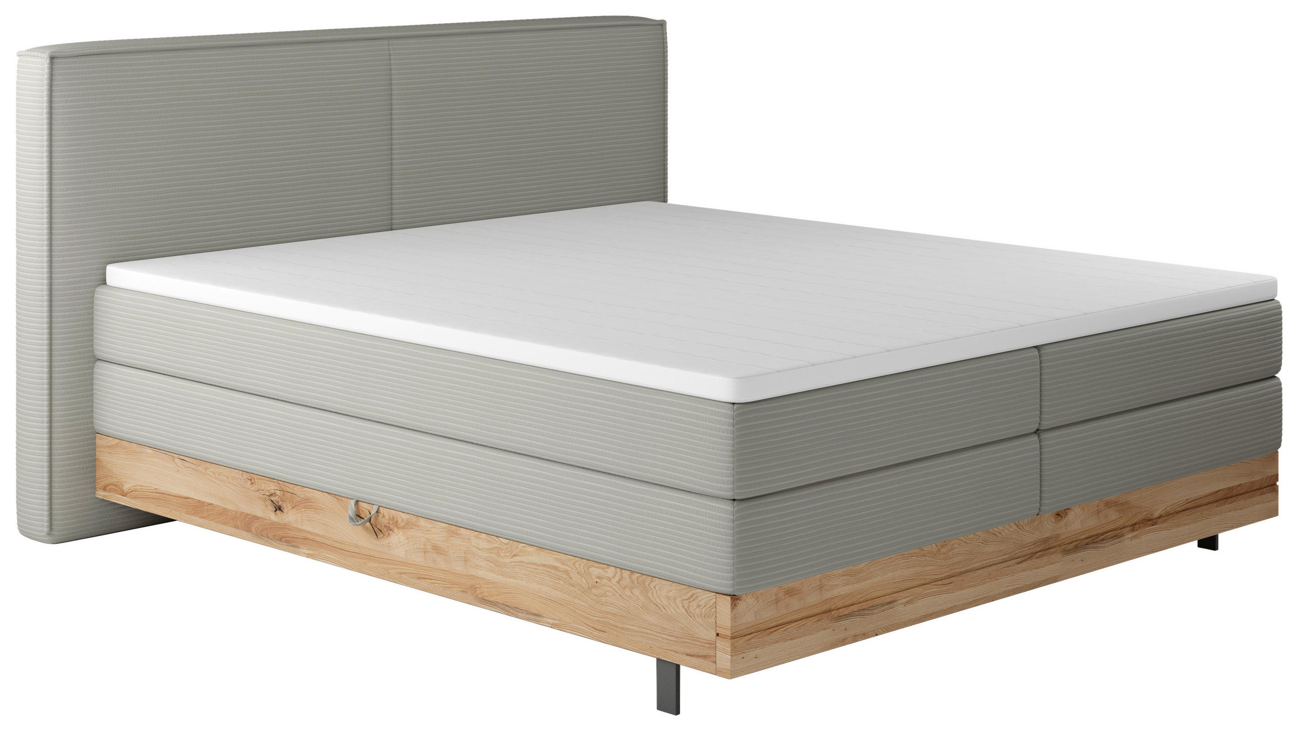 BOXSPRINGBETT 180/200 cm  in Graubraun  - Graubraun/Schwarz, Natur, Holz/Textil (180/200cm) - Valnatura
