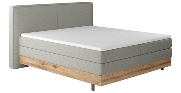 BOXSPRINGBETT 180/200 cm  in Graubraun  - Graubraun/Schwarz, Natur, Holz/Textil (180/200cm) - Valnatura