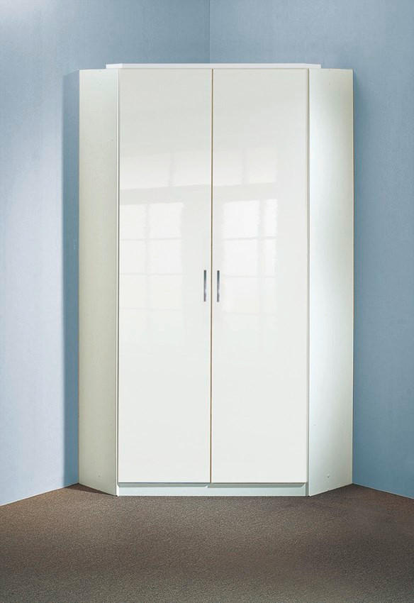 ORMAR KUTNI bijela, bijela visoki sjaj   - bijela/bijela visoki sjaj, Basics, drvni materijal (95/198/95cm) - Modern Living