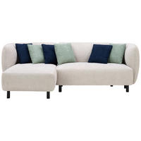 ECKSOFA Chenille Beige  - Beige/Schwarz, Design, Holz/Textil (148/236cm) - Lomoco