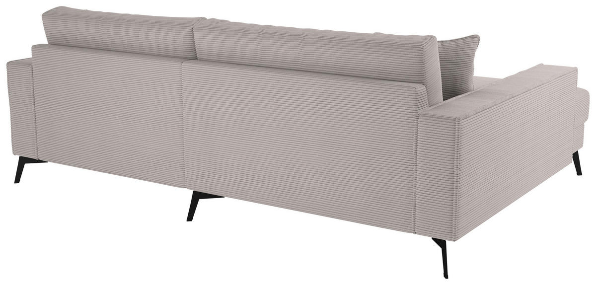ECKSOFA TED Hellbraun Cord Zierkissen  - Hellbraun/Schwarz, Trend, Textil/Metall (174/228cm) - P & B
