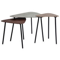BEISTELLTISCHSET in Metall 62/57/50 cm  - Silberfarben/Schwarz, Trend, Metall (62/57/50cm) - Kare-Design